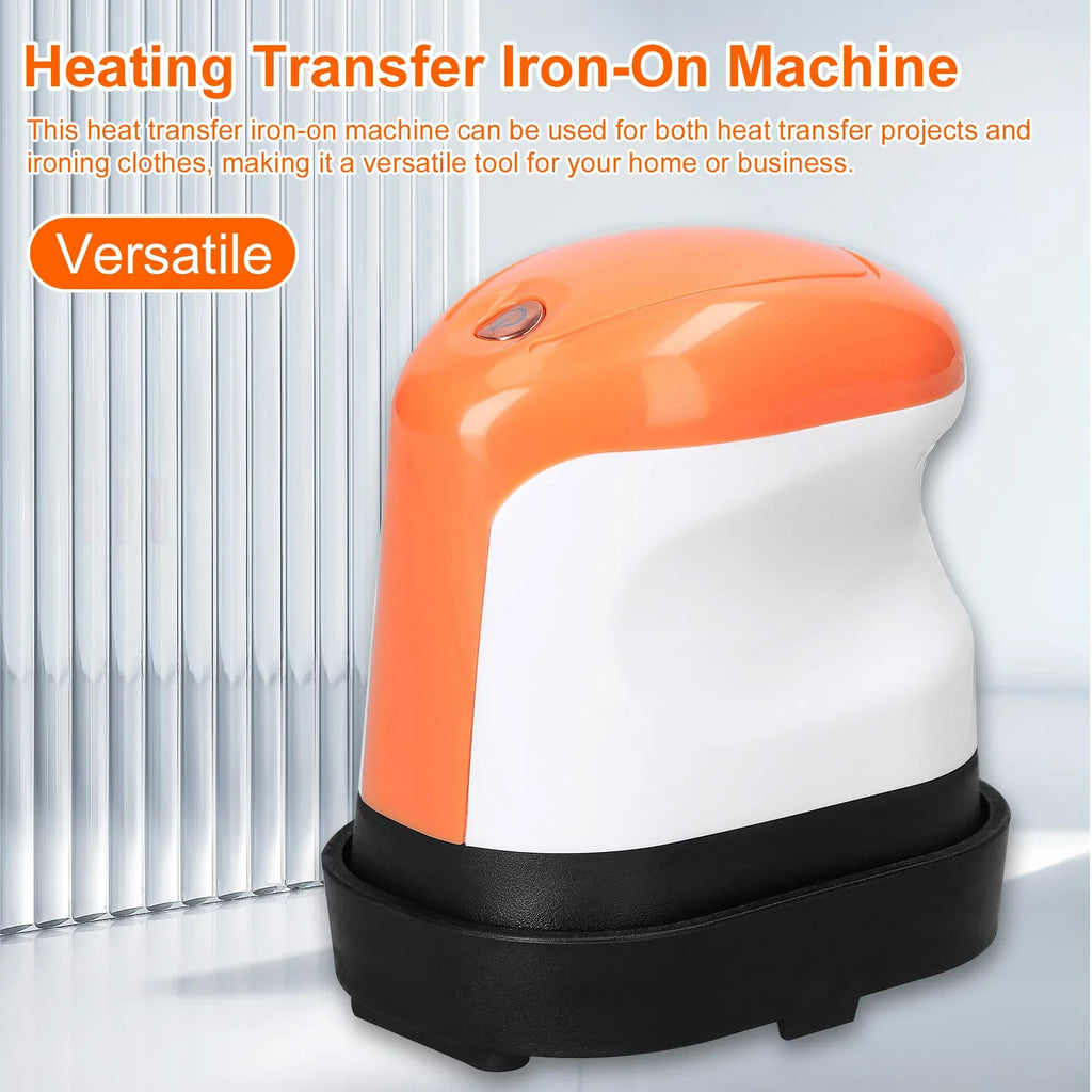 Carevas Portable Multi-modes Heat Press Machine Multifunctional DIY Auto Easy Heating Transfer Iron-On Machine for Clothes Bags Hat T-shirts Compact Electric Iron