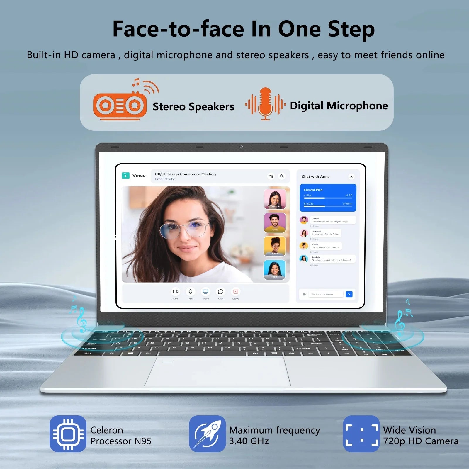 KUU Yepbook-2 Laptop Ultra Slim 15.6" Laptop Windows 11, Intel N95 16GB RAM 1TB SSD Laptop With Bluetooth,HDMI