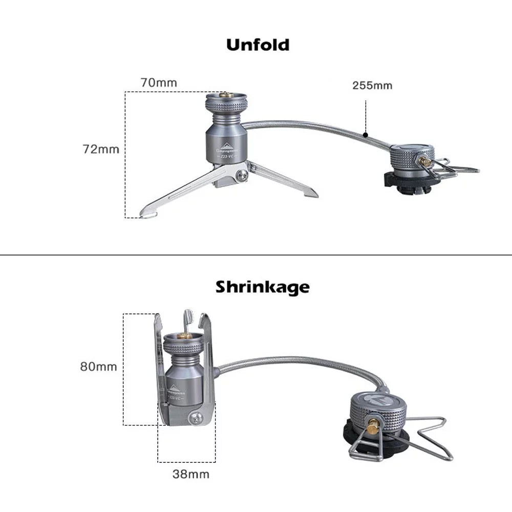 CAMPINGMOON Portable Camping Stove Connector, Tripod Butanes Canister Adapter Cooking Equipment for Camping