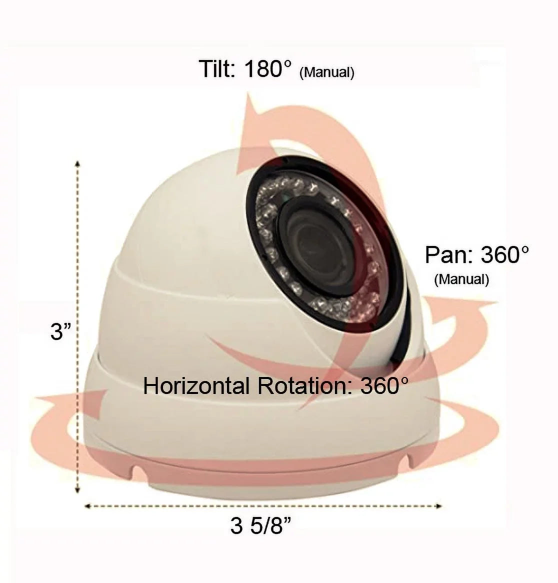 101AV Security Dome Camera 1080P 1920x1080 True Full-HD 4in1(TVI, AHD, CVI, CVBS) 3.6mm Fixed Lens SONY 2.4 Megapixel STARVIS Image Sensor In/Outdoor Smart IR DWDR Surveillance Home Office (Charcoal)