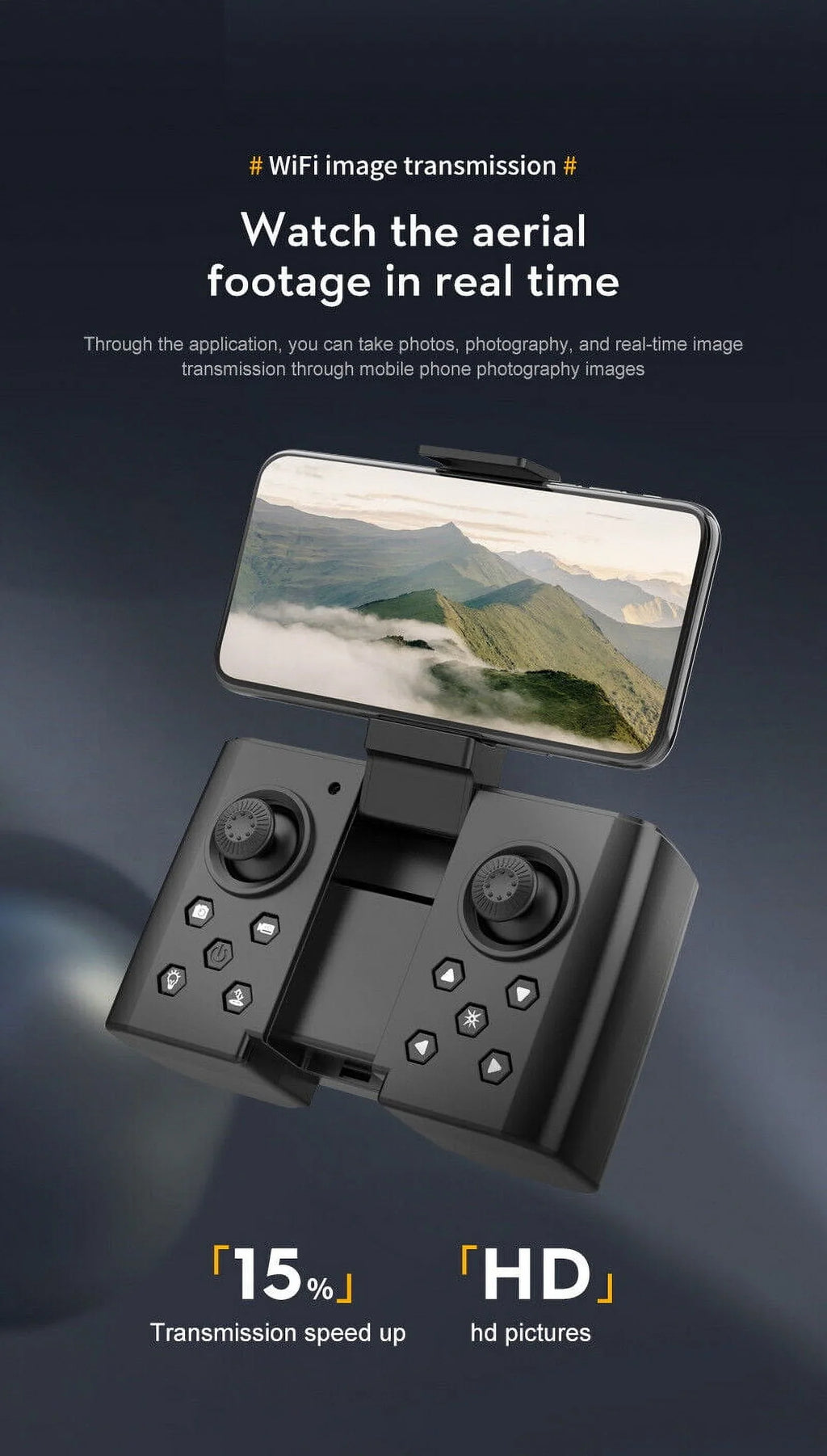 JahyShow SkyCapture Mini Drone - Black Folding Quad with 4K HD Dual Camera - Aerial Photography Pro