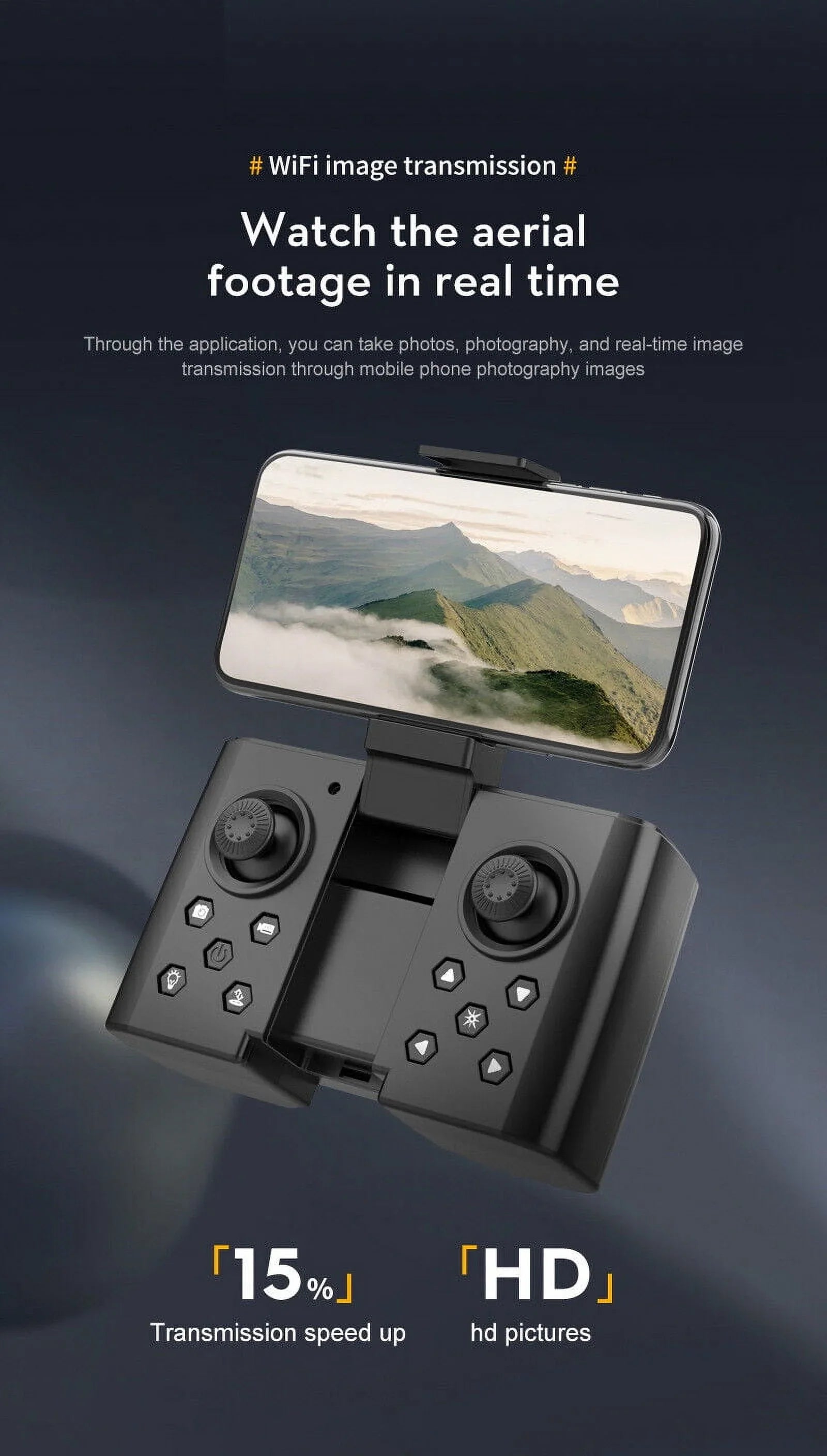 JahyShow SkyCapture Mini Drone - Black Folding Quad with 4K HD Dual Camera - Aerial Photography Pro