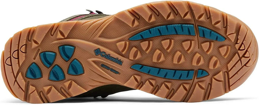 Columbia Women's Newton Ridge Plus Waterproof Amped Hiking Shoe, Peatmoss/Red Onion, 9.5 Wide