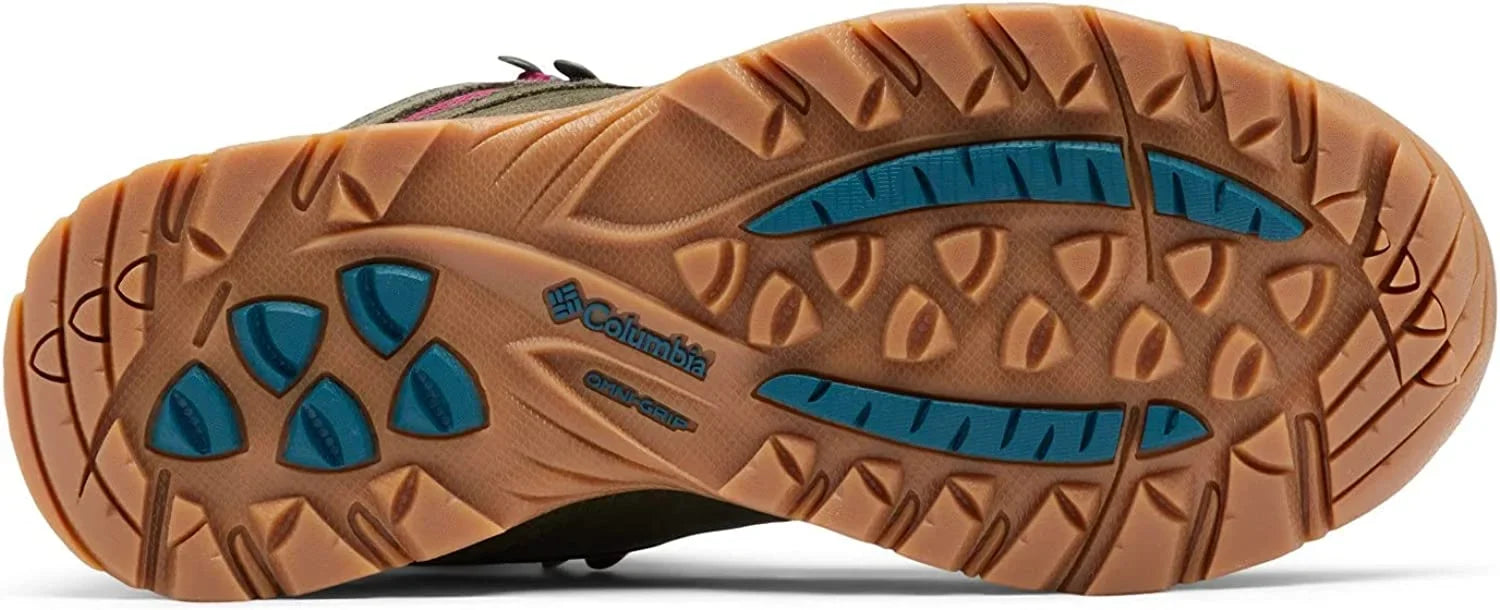 Columbia Women's Newton Ridge Plus Waterproof Amped Hiking Shoe, Peatmoss/Red Onion, 9.5 Wide