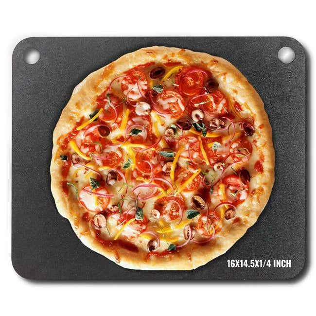 Vevor 16 x 14.5 x 0.25 in. Pizza Steel Plate for Oven, Pre-Seasoned Carbon Steel Pizza Baking Stone
