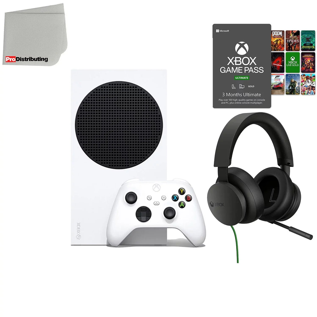 Microsoft Xbox Series 512GB All-Digital Video Game Console with Xbox Stereo Gaming Headset, 3-Month Gamepass Ultimate and Microfiber Cleaning Cloth Bundle