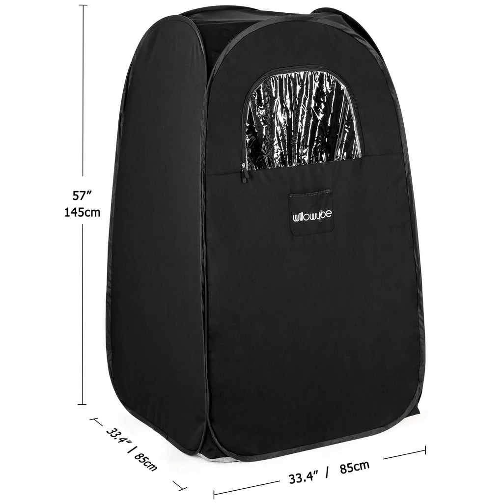 Portable Steam Sauna with Bluetooth Control, Steamer, Body Tent, Foldable Chair | Personal Home Spa (Black)