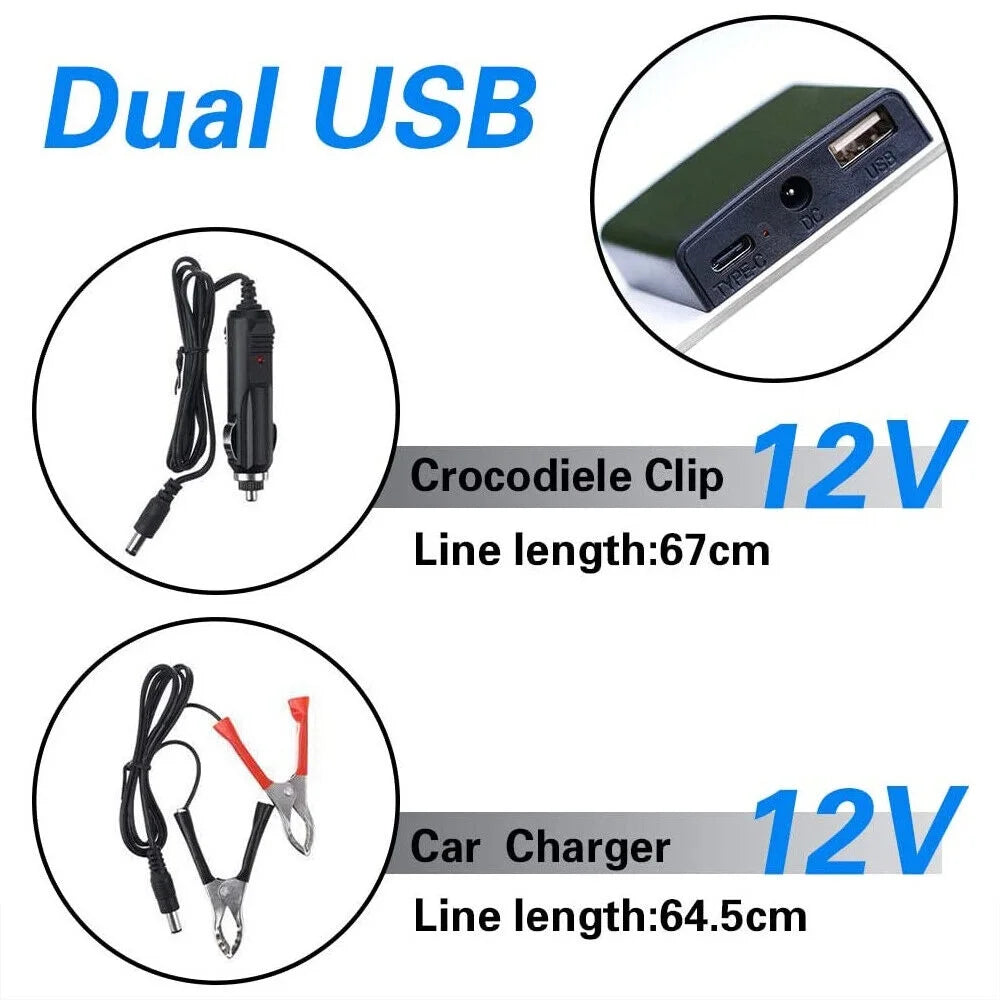 MDHAND 22W 12V Portable Solar Battery Charger & Maintainer - Solar Panel-Built - in Intelligent Charge Controller-Solar Powered Charger for Automobile Car RV, etc…