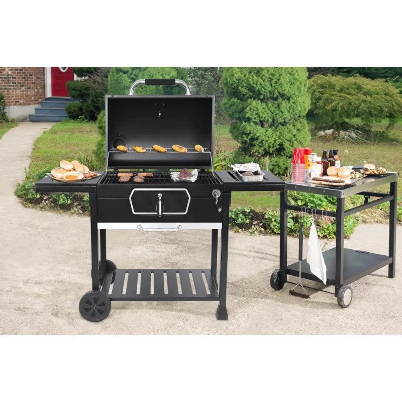 Deluxe Charcoal Grill, BBQ Smoker Picnic Camping Patio Backyard Cooking, camping USA