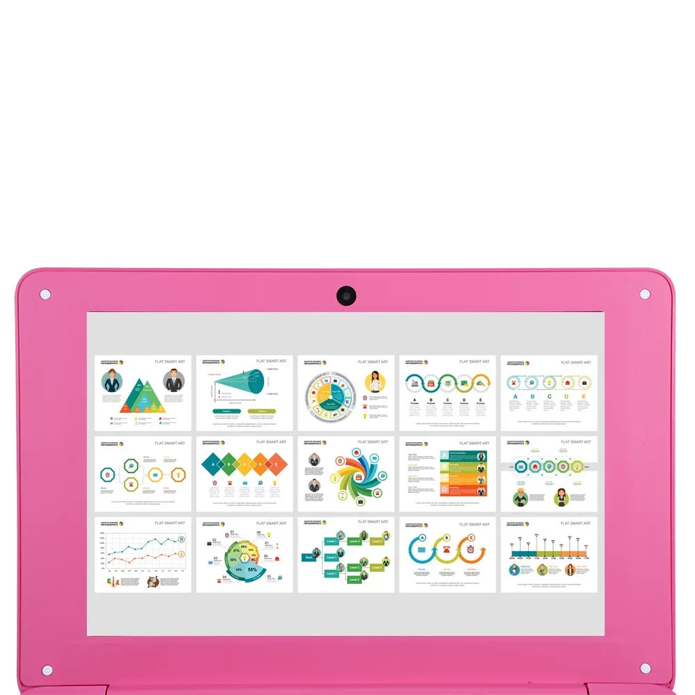 Tomshine Portable Windows 10 10.1inch Netbook Support TF card with Intel Quad Core Processor/ 2GB+64GB/ Wi-Fi/ BT/ HD Pink Plug