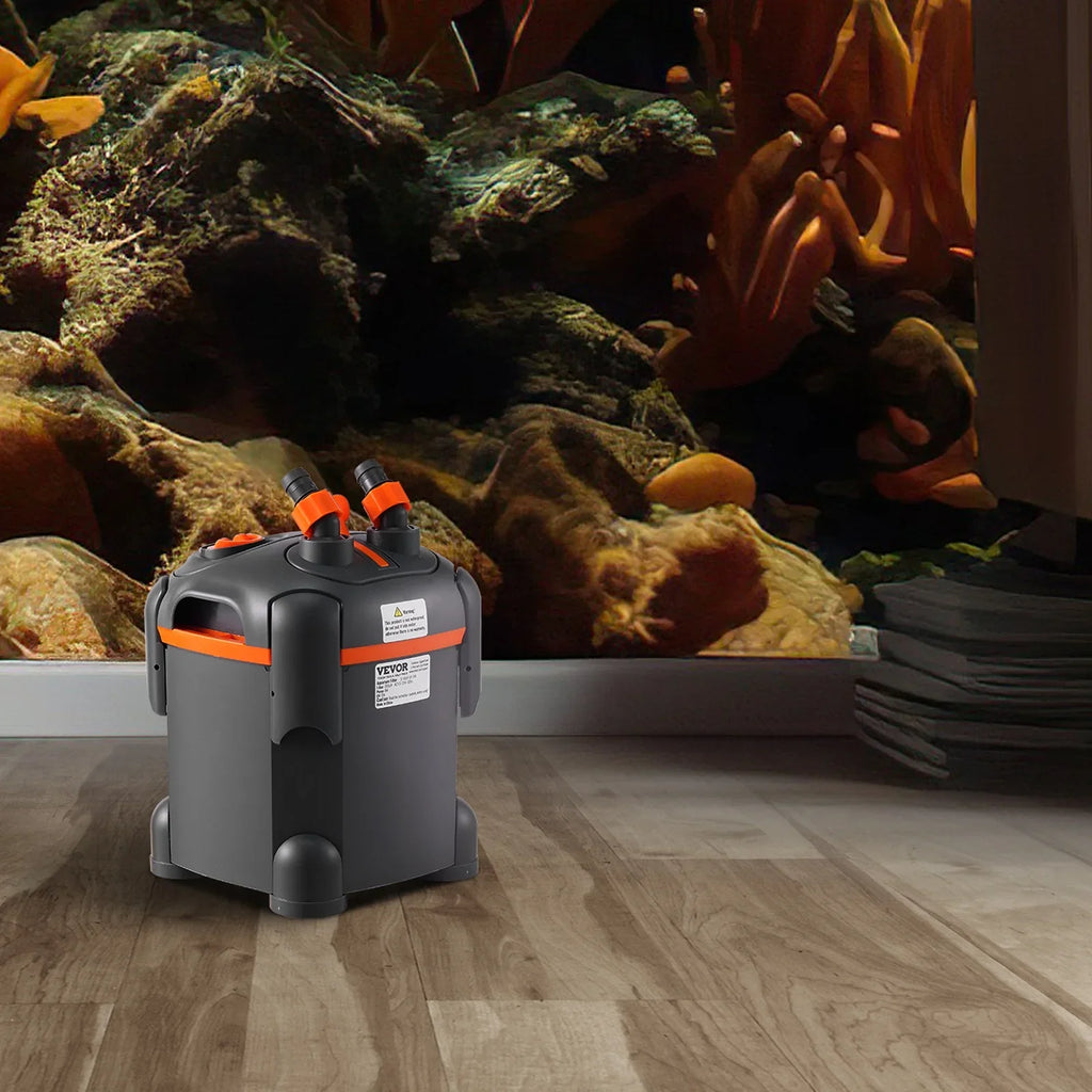 SKYSHALO 30 Gallon 8w UV Lamp Aquarium Canister Filter Fish Tank Quiet