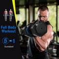Adrinfly Adjustable Dumbbell - 55lb x2 Dumbbell Set of 2 with Anti-Slip Handle, Fast Adjust Weight by Turning Handle with Tray, Exercise Fitness Dumbbell Suitable for Full Body Workout