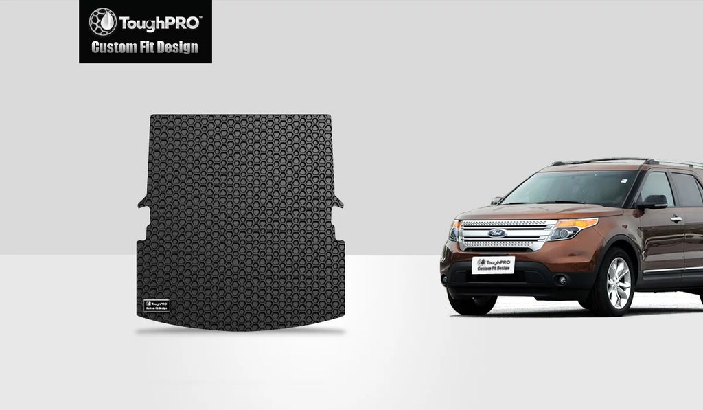 ToughPRO - Cargo Mat Matching with FORD Explorer - All Condition Heavy Duty (Made in USA) - Black Rubber - 2013