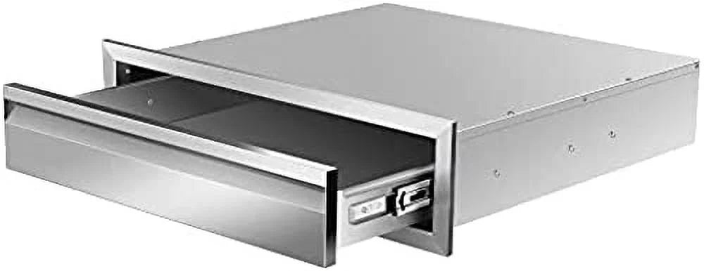 Outdoor Kitchen Drawers, Flush Mount Triple Access BBQ Drawers Stainless Steel With Handle, BBQ Island Drawers For Outdoor Kitchens Or Patio Grill Station,24W X 6.5H X 23D Inch