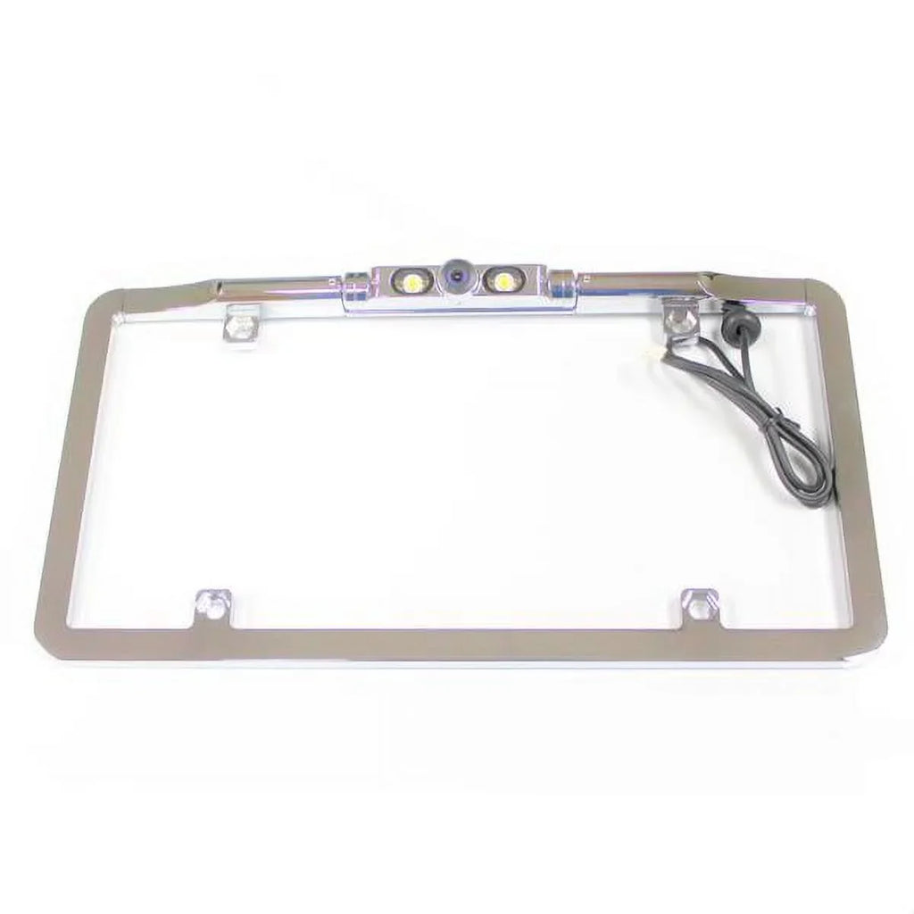 BOYO VTL275LTJ - Ultra Slim Full-Frame License Plate Backup Camera with Active Parking Lines and LED Lights (Chrome)