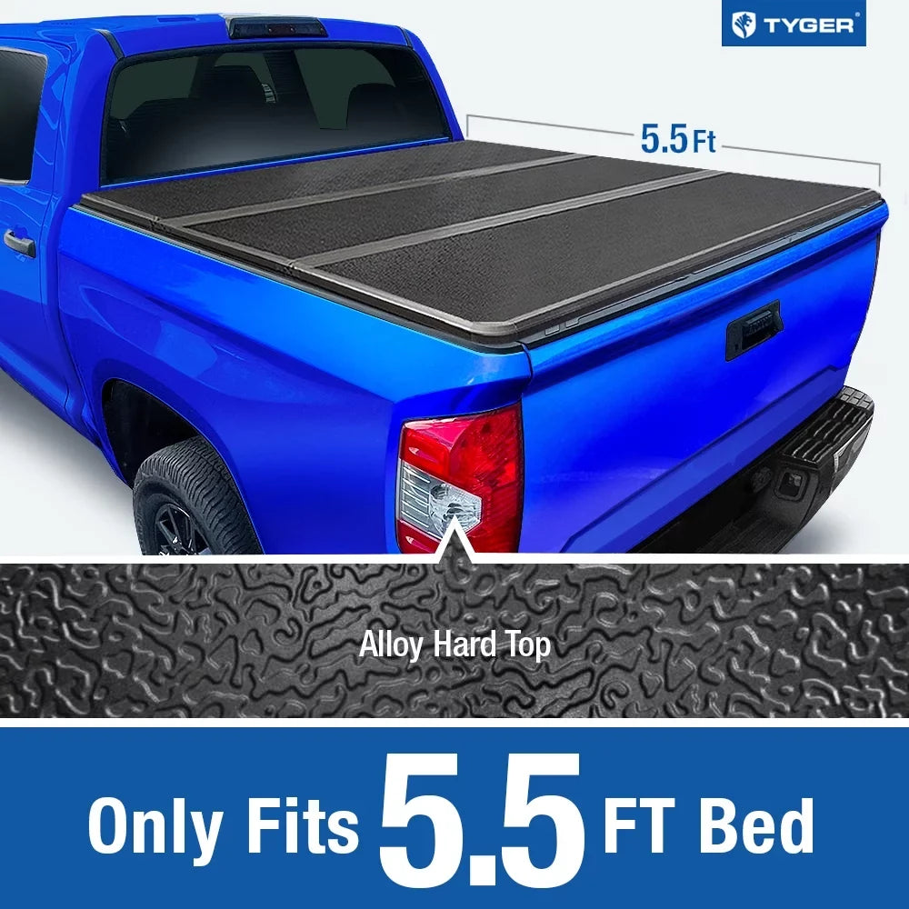 Tyger Auto T5 Alloy Hardtop Truck Bed Tonneau Wrap Matching with 2014-2021 Toyota Tundra | 5.5' Bed | TG-BC5T3432 | Aluminum