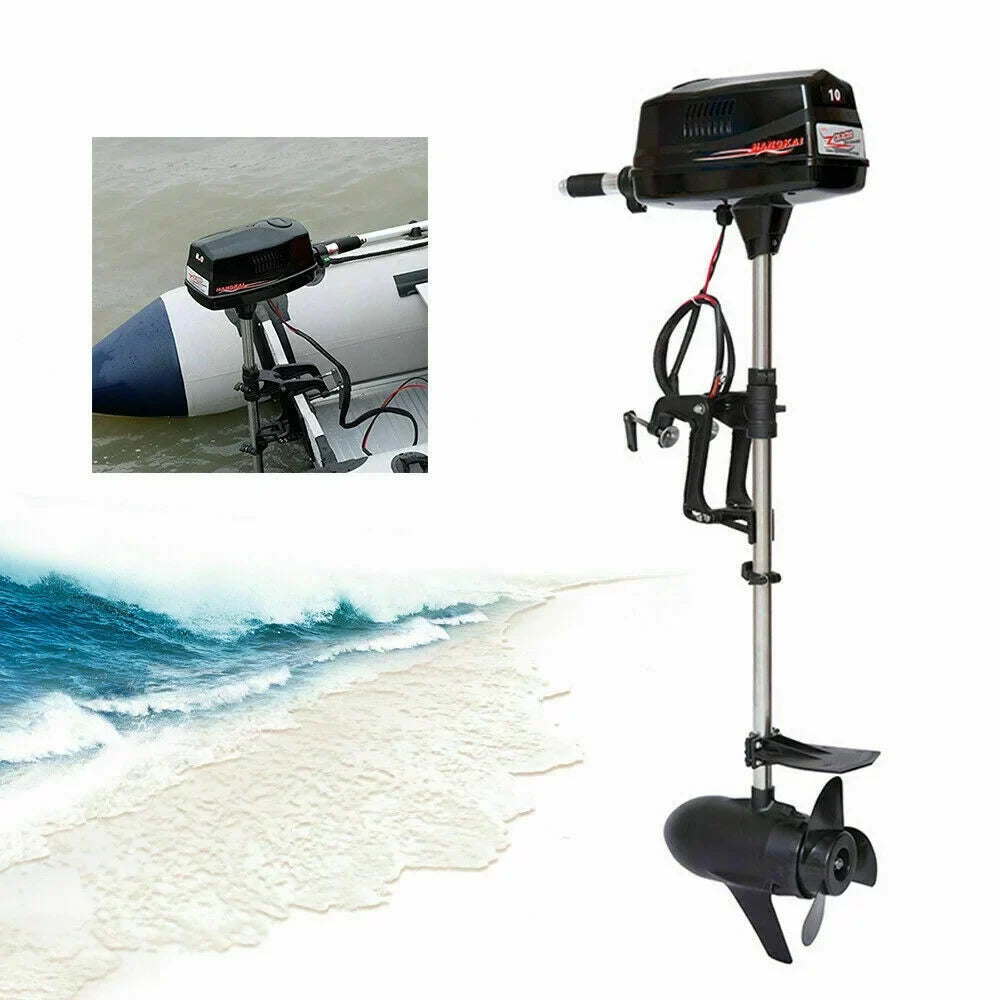 Wuzstar 60V 10HP Electric Outboard Motor Brushless Fishing Watercraft Engine w/Propel 2.2KW