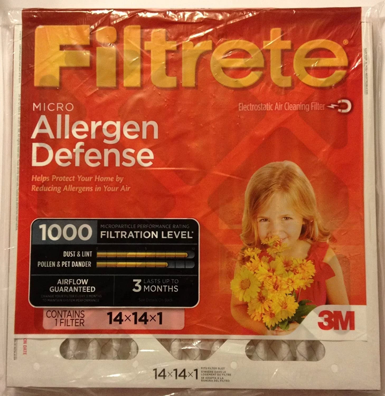Filtrete Micro Allergen Defense Filter, 14 x 14 x 1-Inches, 4-Pack