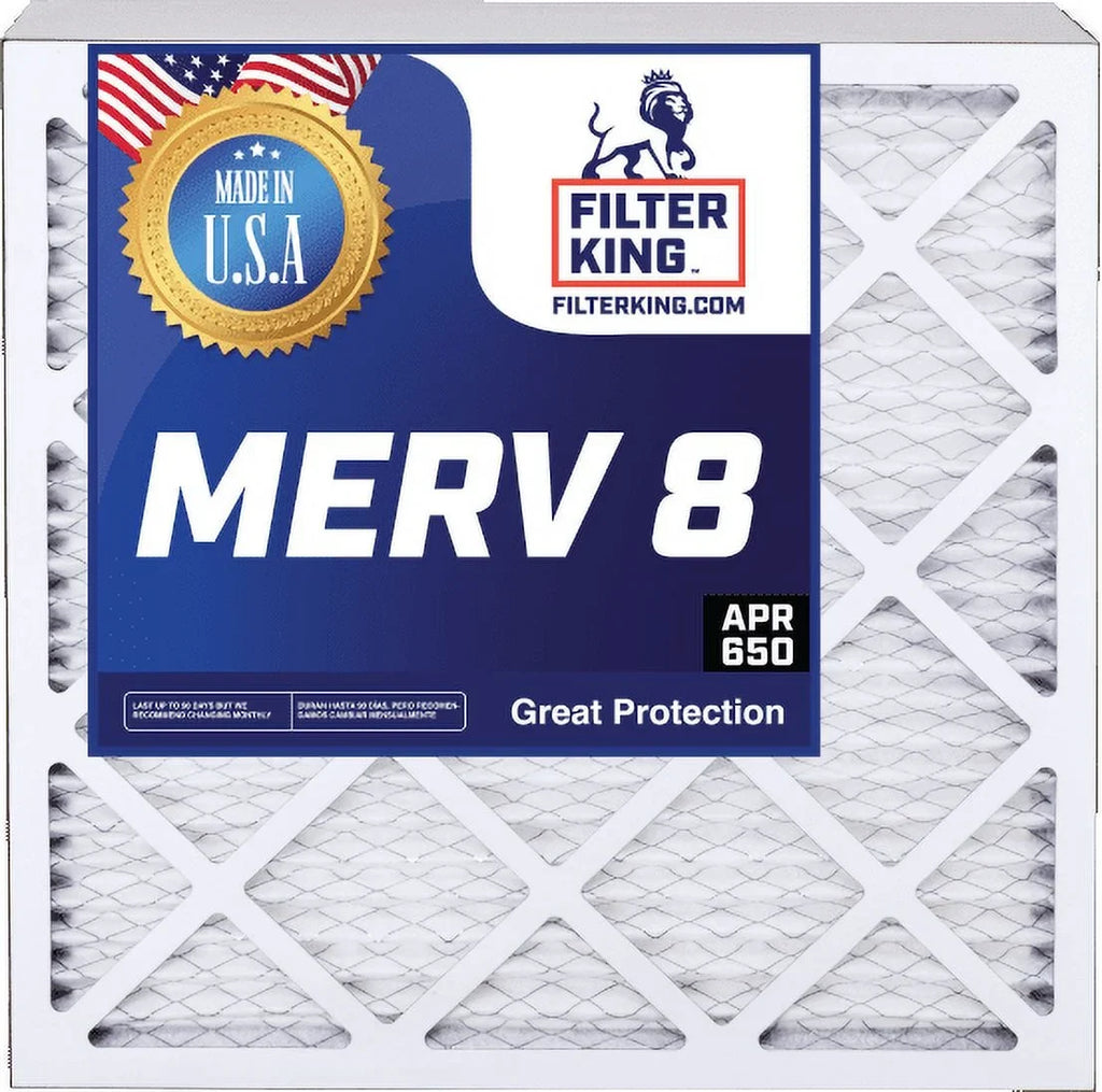Filter King 12x12x1 Air Filter | 4-PACK | MERV 8 HVAC Pleated A/C Furnace Filters | MADE IN USA | Actual Size: 12 x 12 x .75"