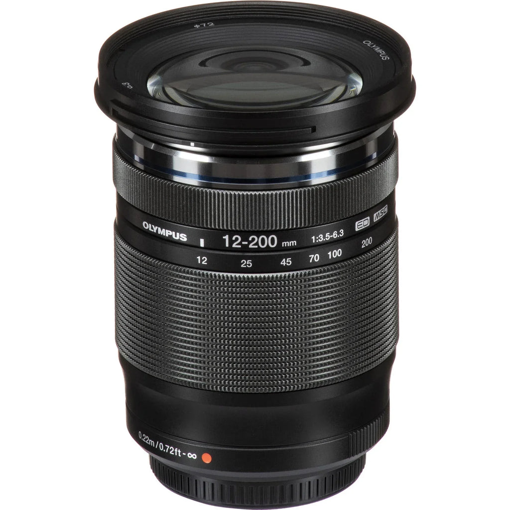 Olympus M.Zuiko Digital ED 12-200mm f/3.5-6.3 Lens - 3 Lens Kit + Tripod + Backpack - 64GB Accessory Bundle