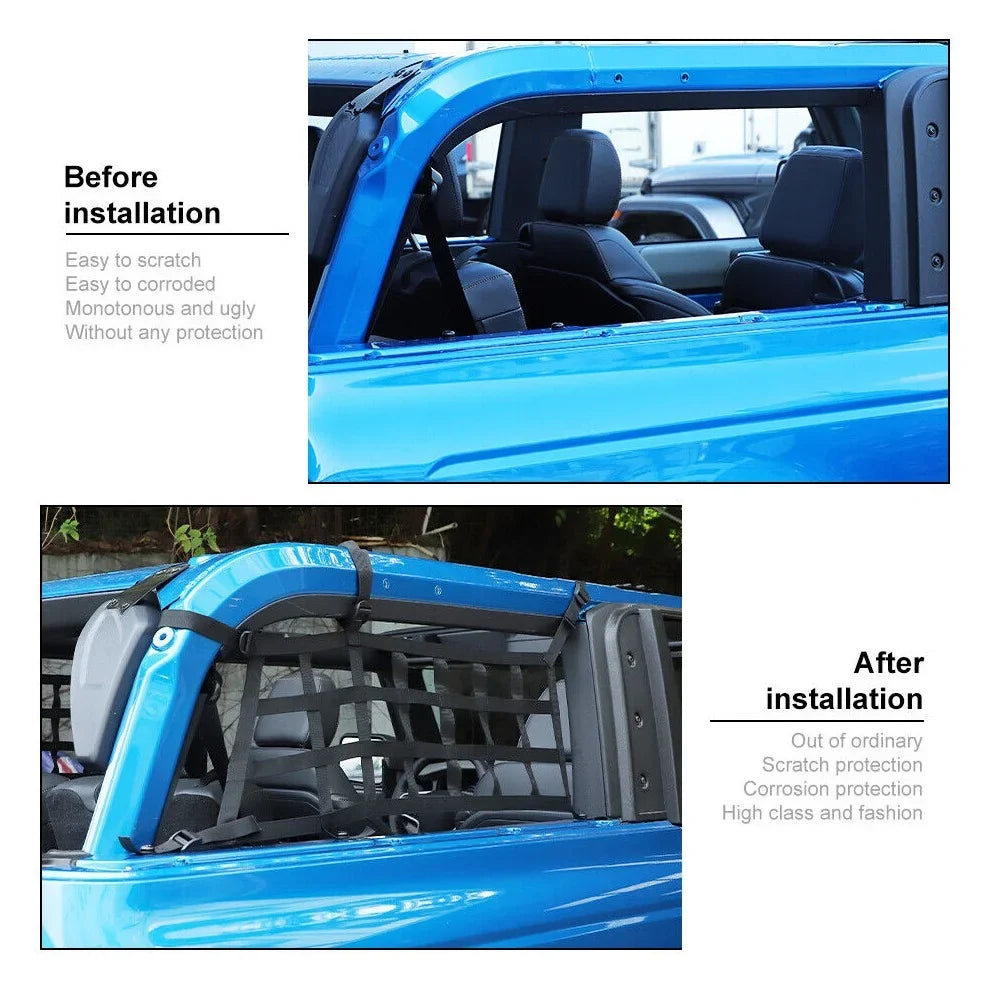 Teledu 2x Rear Side Cargo Net Restraint Protective Trunk Mesh 21+2 Door