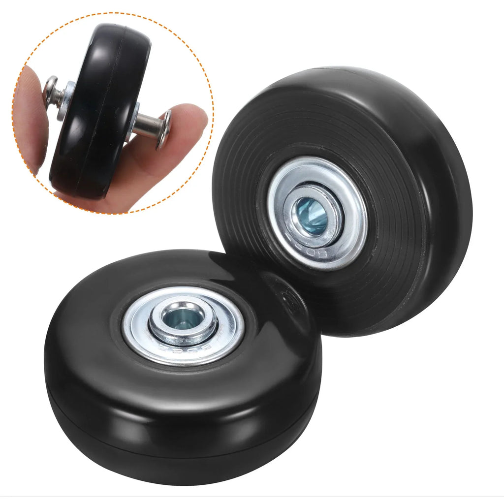Uxcell Luggage Wheels Replacement 51 x 17 mm/2" x 0.7" for Suitcase, Black, 2 Set