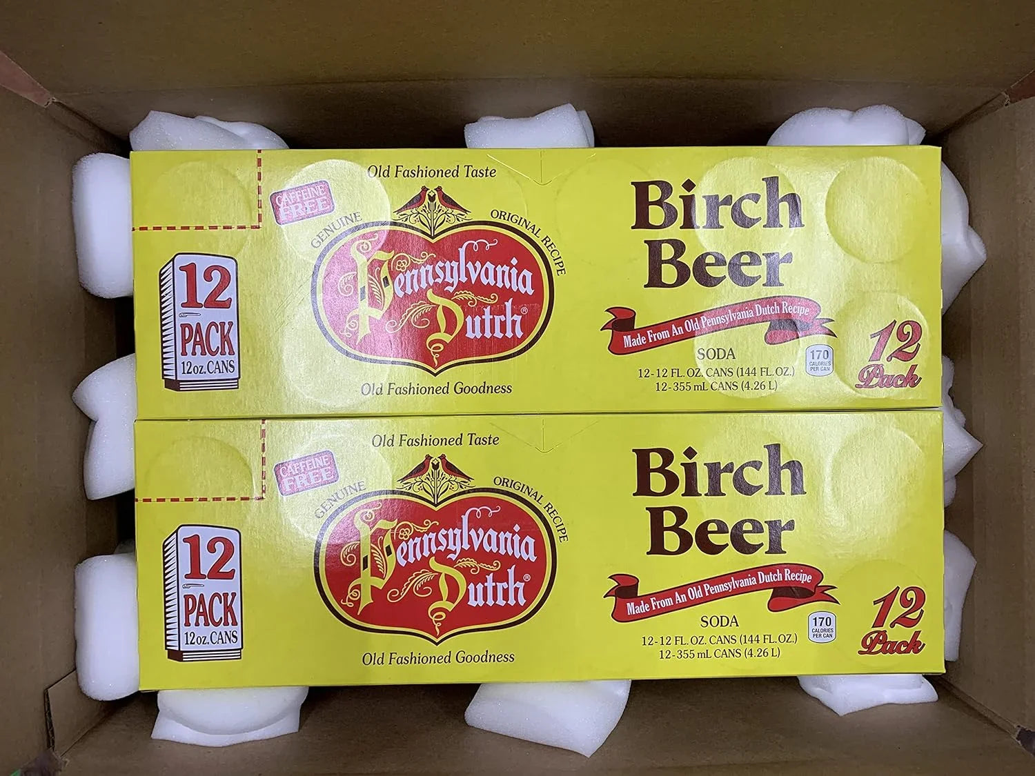 Amishtastes PA Dutch Birch Beer, Protected With High-Density Foam, 12 Oz. (Case Of 24)