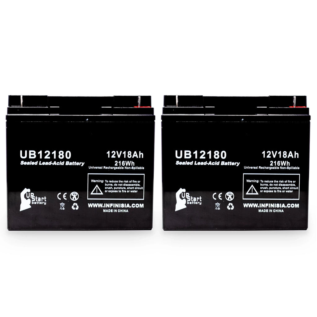 2x Pack - Suitable General Power GPS3K12061 Battery - Replacement UB12180 Universal Sealed Lead Acid Battery (12V, 18Ah, 18000mAh, T4 Terminal, AGM, SLA)
