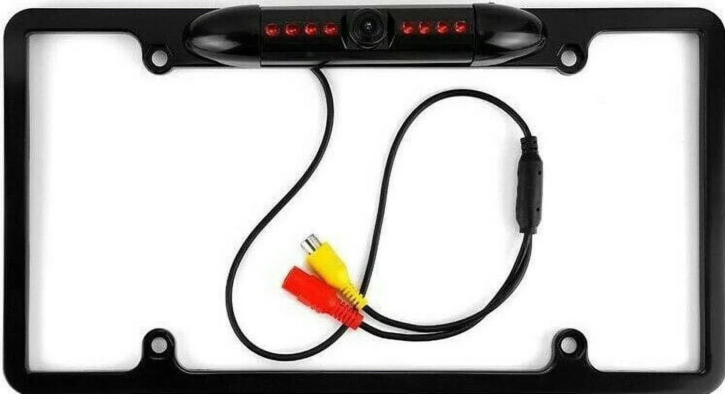 Car 170° License Plate Frame Rearview Reverse Backup Camera Night Vision US BLAC
