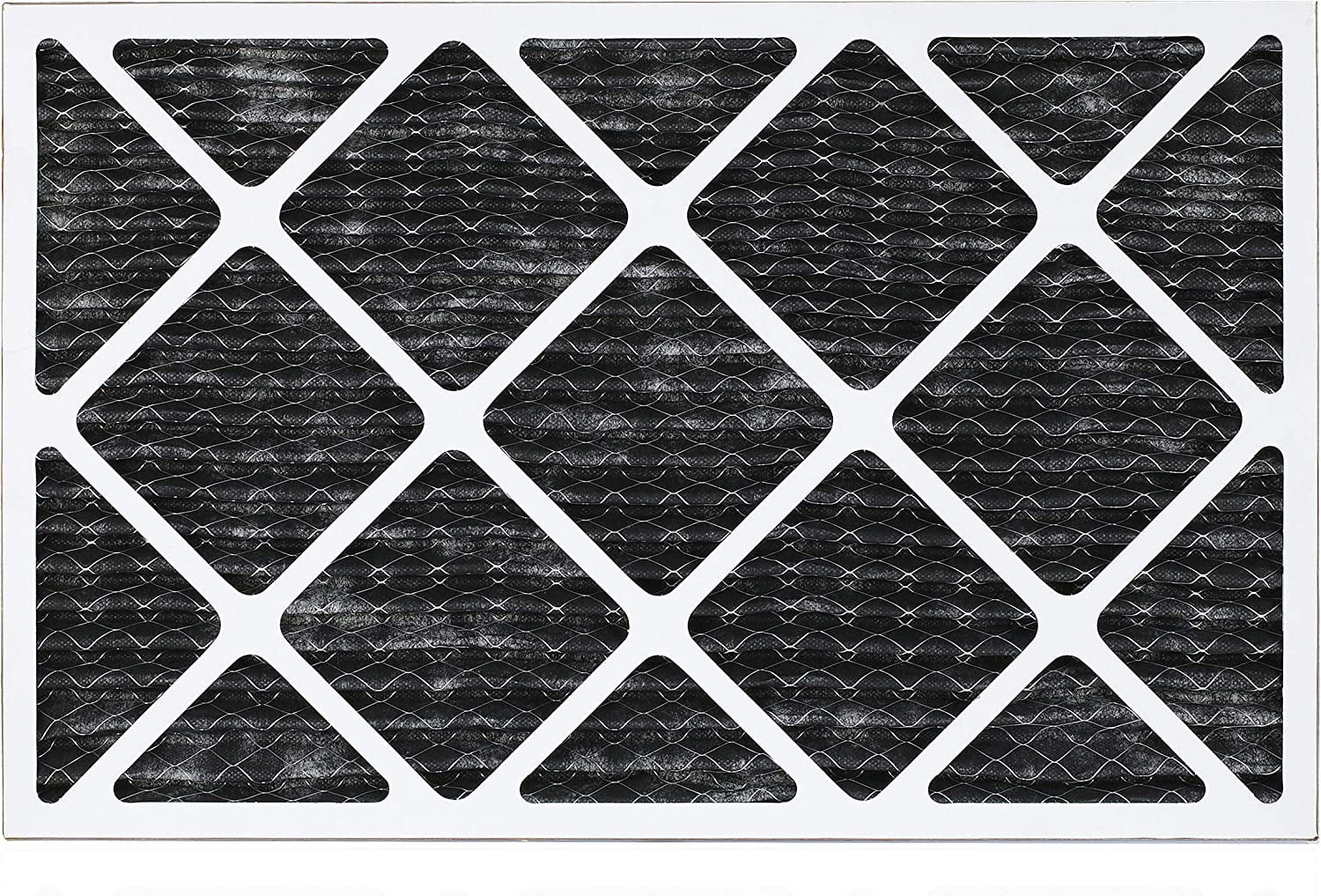 Filterbuy 16x25x1 MERV 8 Odor Eliminator Pleated HVAC AC Furnace Air Filters with Activated Carbon (5-Pack)