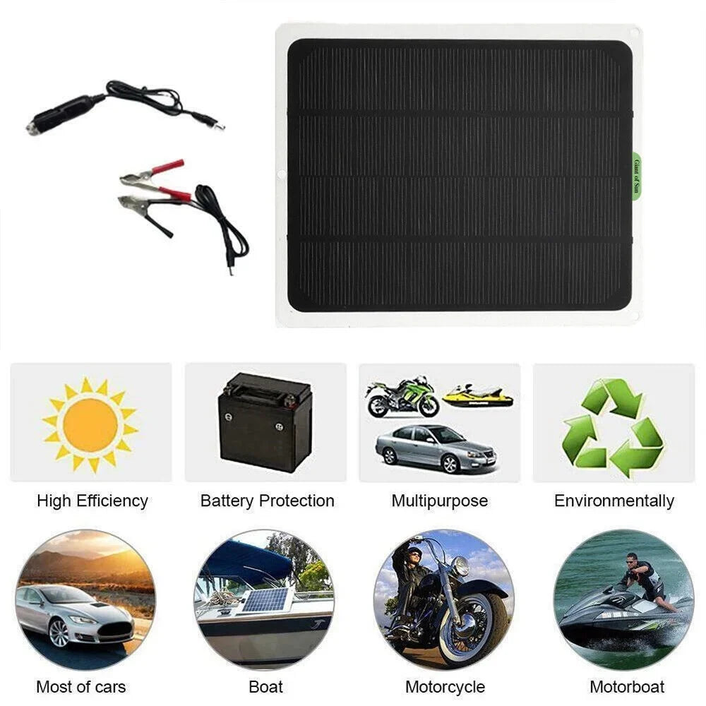 MDHAND 22W 12V Portable Solar Battery Charger & Maintainer - Solar Panel-Built - in Intelligent Charge Controller-Solar Powered Charger for Automobile Car RV, etc…