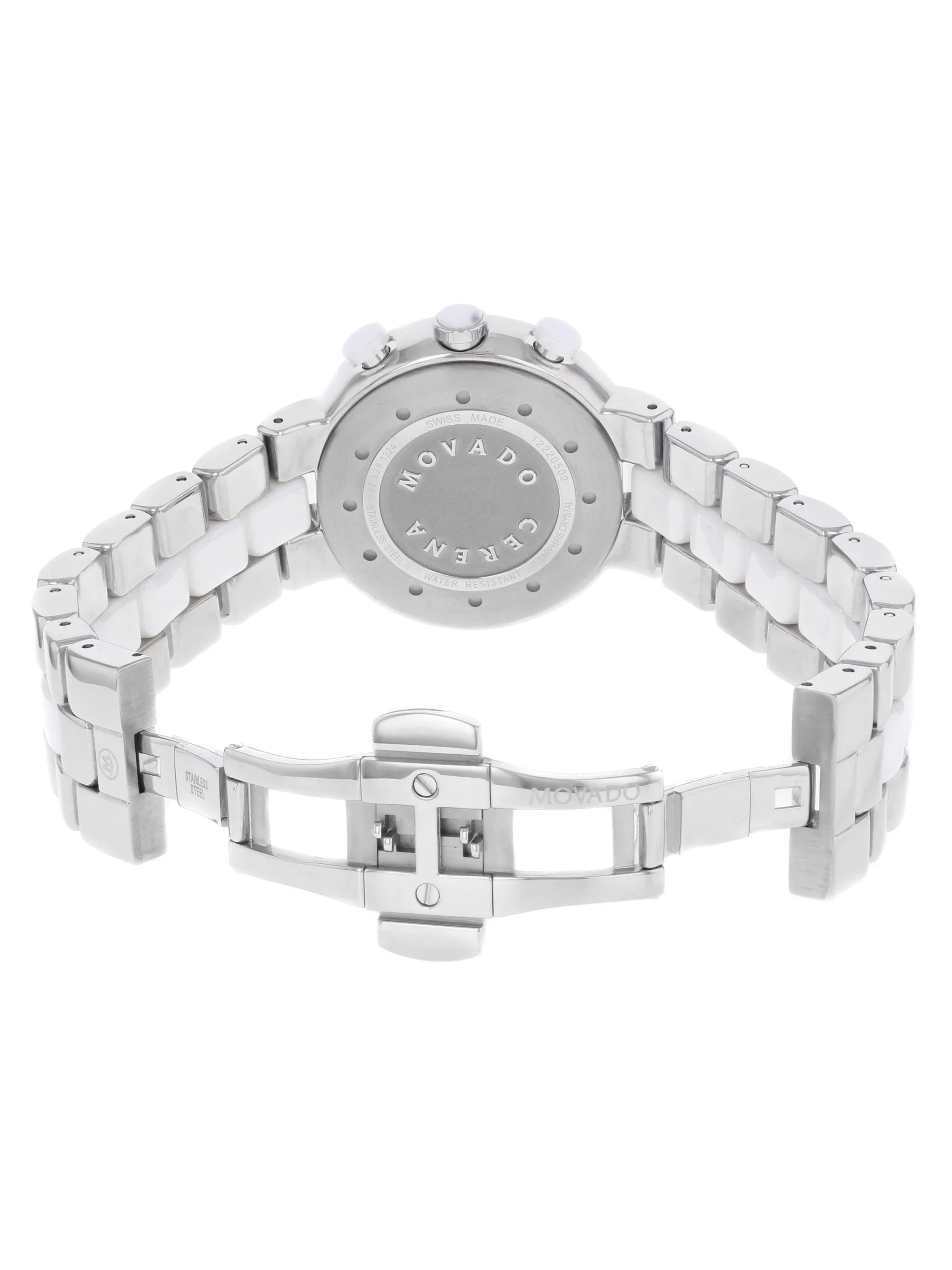 Movado Cerena White Ceramic Chronograph Ladies Watch 0606758