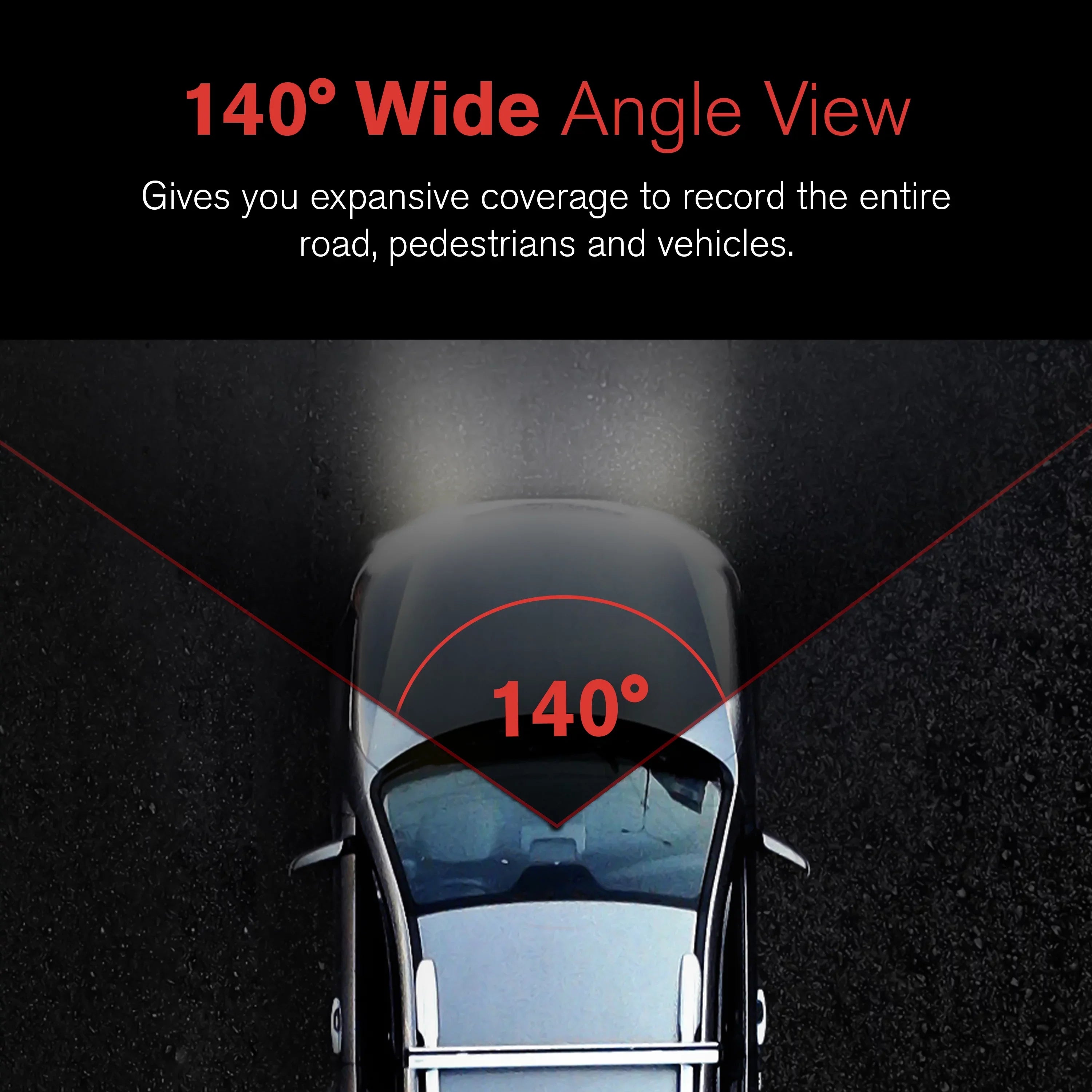 YADA 1080p Roadcam with App, 140 Degree Wide Angle Lense, 2.4" LCD Screen, G-Sensor Technology with Park and Record Mode, Loop Recording