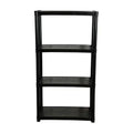 Smart Made - 4 Tier Black Plastic Shelving Utility Unit