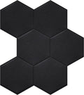 Real 3D Matte Black Self Adhesive PET Tiles Big Hexagon Peel and Stick Backsplash for Kitchen Bathroom(11.57''x10.35'',10-Sheet)