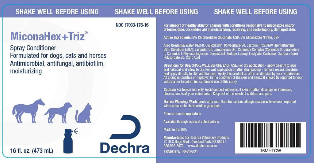 MiconaHex+Triz Spray Skin Infections In Dog Cat Horses 8 oz.