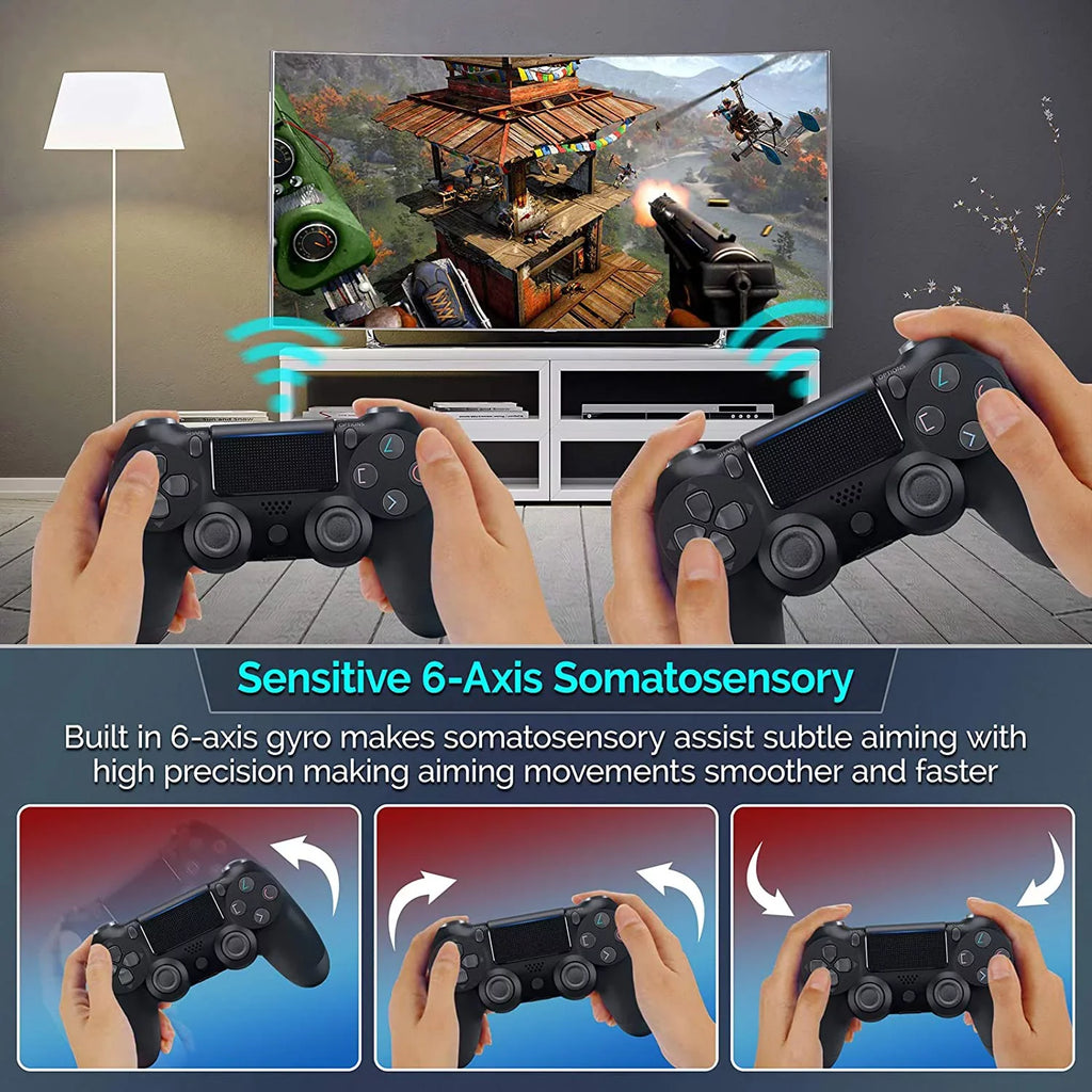 PRO Wireless GamePad Suitable with Apple Samsung HP DELL Google Intel Nuc Controller Plus 1;000 Battery/Built-In Speaker/Gyro/Remote BlueTooth Slim (Black)