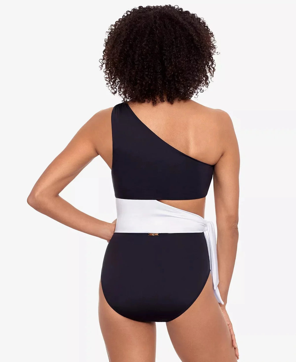 Ralph Lauren BLACK Cutout One-Shoulder One-Piece Swimsuit, US 14