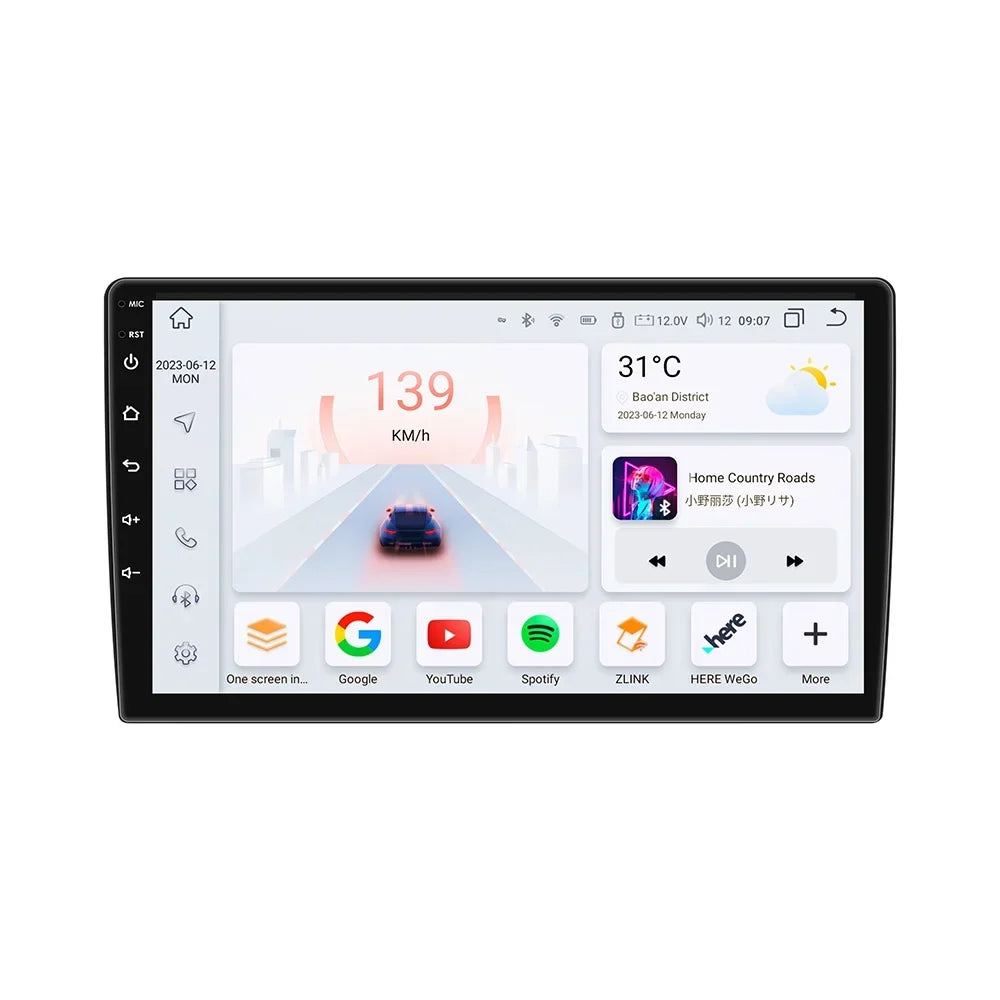 9" Android Car Stereo DSP AM/FM Radio GPS Navigation 4+32G Universal Double Din 1280X720 QLED Screen Wireless Apple Carplay Android Auto in-Dash Head Unit Multimedia Climate Store,YouTube