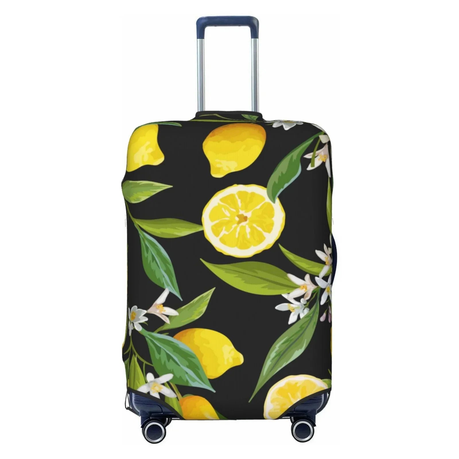 Adobk Lemon Fruits Flowers Leaves Luggage Protector Suitcase Protection Stretch Suitcase Protection Washable Luggage Protection For Suitcase For Women And Men, Travel Accessories-Small