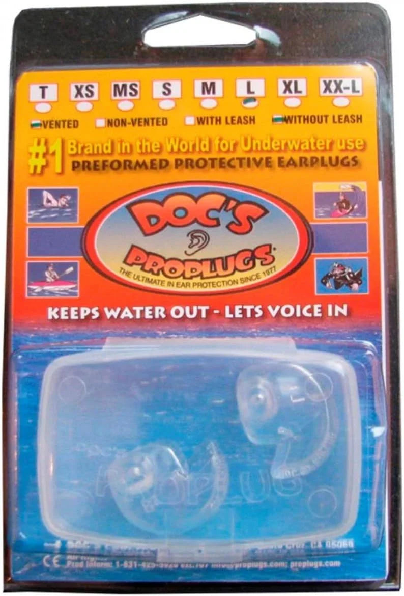 Doc's ProPlugs (pair) Clear, Vented - X-Large