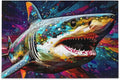 500 PCS Painting of Shark Jigsaw Puzzle, Paper Wood Composite Material Zigsaw with Storage Bag, Puzzle for Adults, Fun Challenging Brain Exercise Family Game Gift for Kids Friends Parents