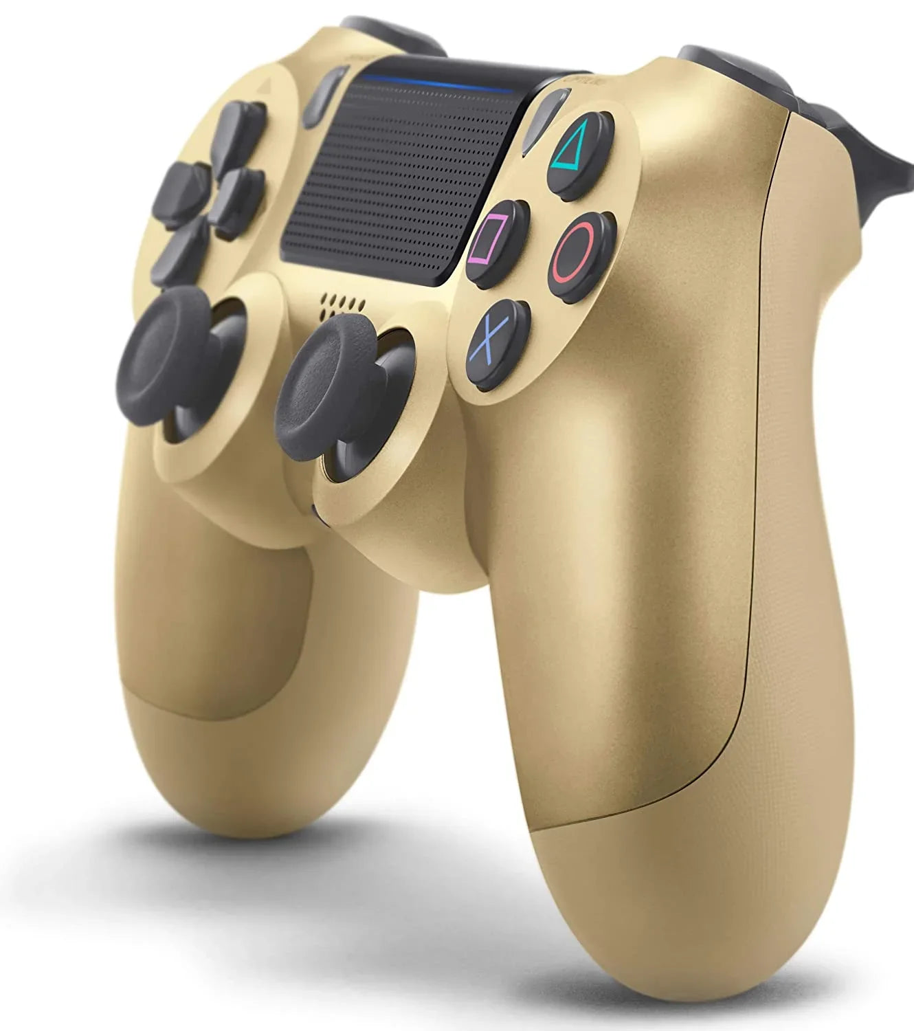 Pre-Owned Sony Dual Shock Gold Gaming Controller For PS4 Console + Wireless Black Chatpad for PS4 Controller BOLT AXTION Bundle. (Refurbished: Like New)
