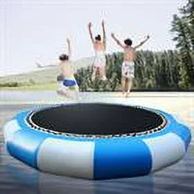DENEST 17-ft Inflatable Water Trampoline Swimming Pool Lake Bounce Floating Island Water Sport Blue Max Capacity 400kg/ 880lbs