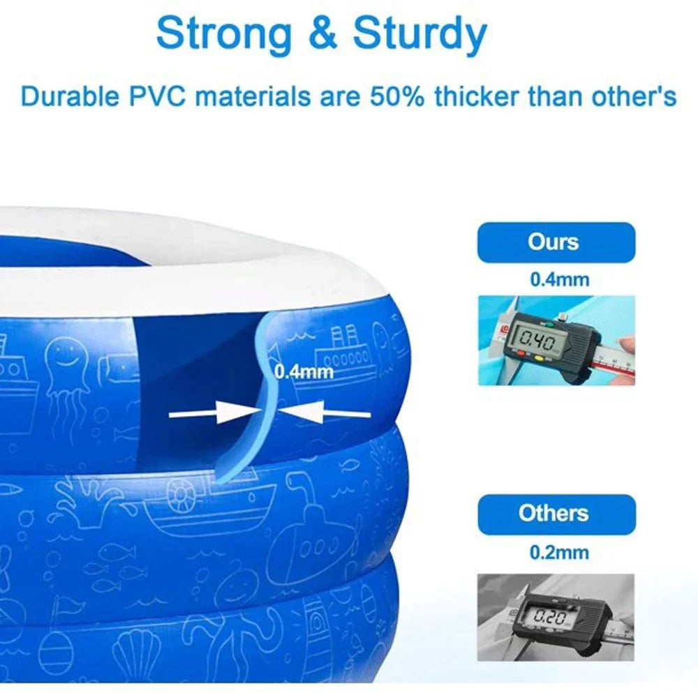 92"x56"x20"Outdoor Inflatable Swimming Pool Full-Sized Kiddie Lounge Pool