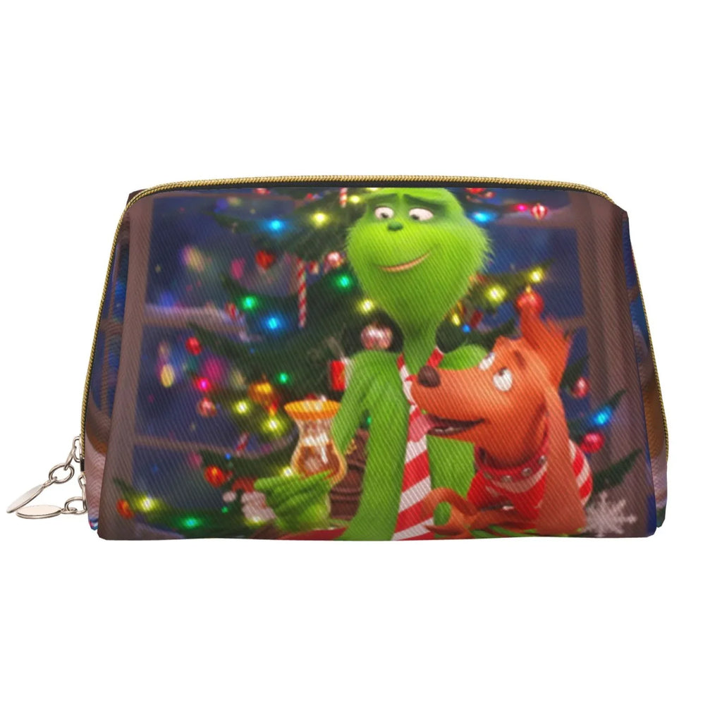 Film Grinch Cosmetic Bag Makeup Organizer Leather Portable Pouch Gift Travel Toiletry Bag Storage Purse