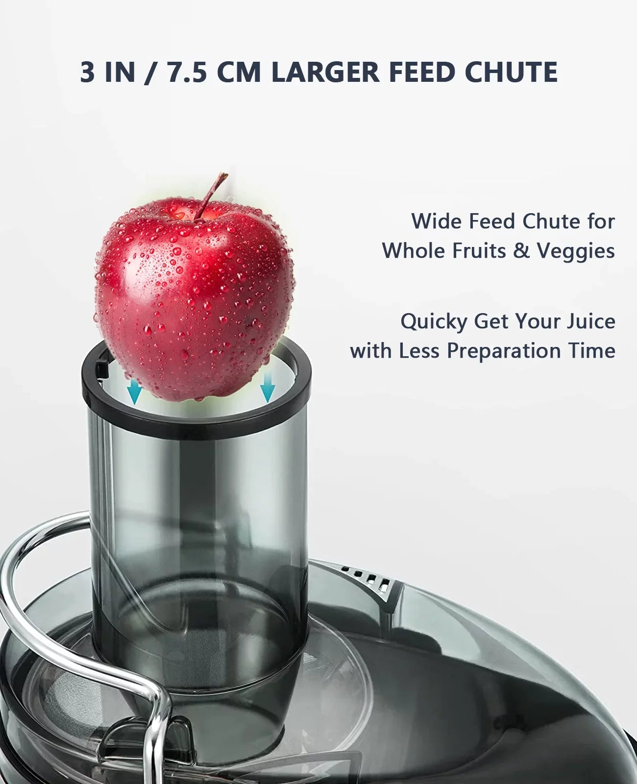 Centrifugal Juicer Machine for Fruits & Vegetables - with 3" Feed Chute 2 Speed Modes