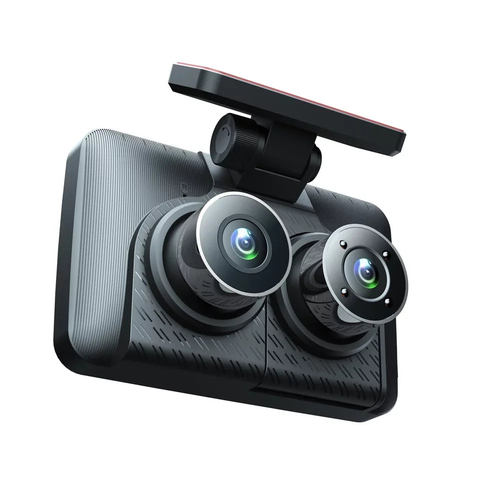 Tomshoo Car Video Recording Camcorder, Triple Channel Dash Cam, 4in Clear Car Rearview Mirror