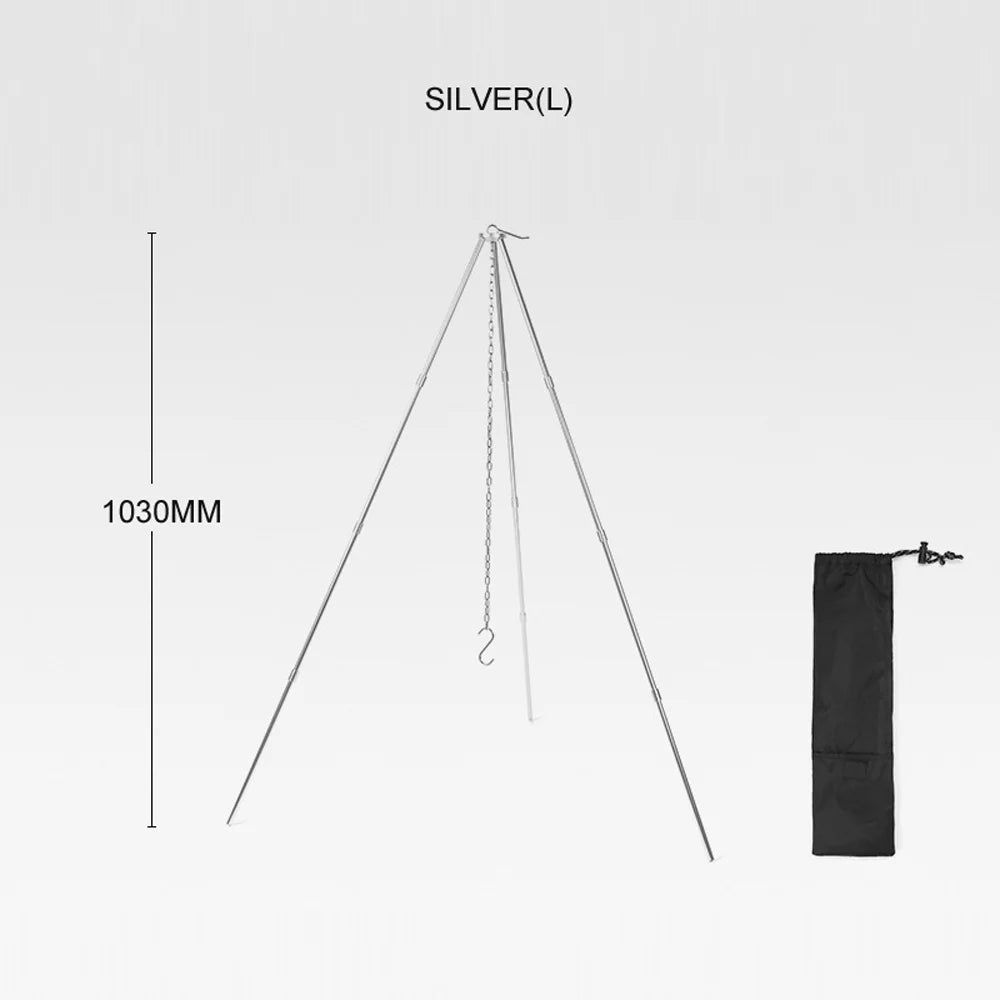 Dazzduo Tripod,Outdoor Campfire Bonfire Bonfire Portable Alloy Stand Picnic BBQ Portable Alloy Pot Pot Stand Picnic Campfire Bonfire Portable Alloy Pot Stand