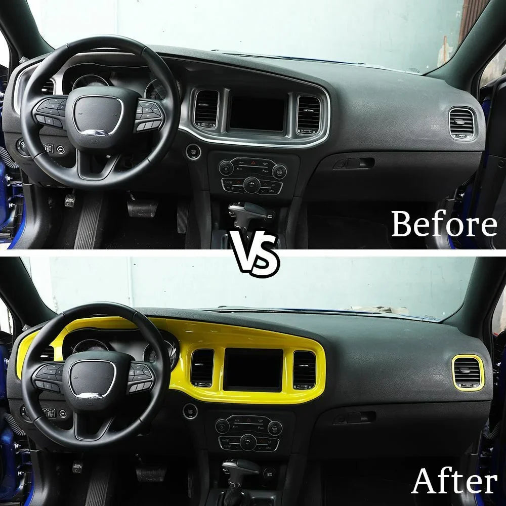 Teledu 17x Yellow Set Center Console Dash Panel Protection Trim Kit